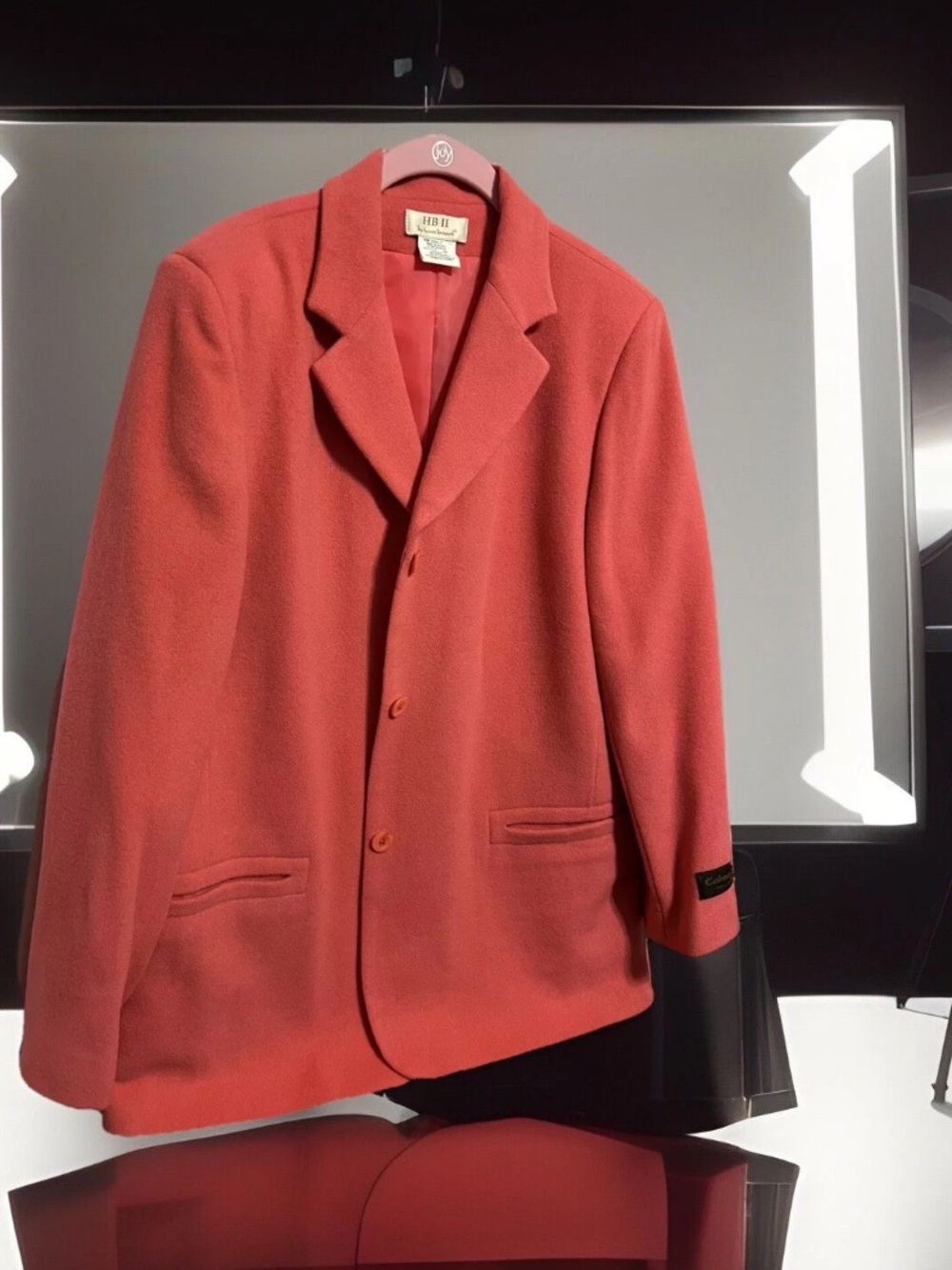 NWT Vintage HB II by Harve Benard Coral Cashmere Wool Blazer 12 Italy Fabric - Picture 6 of 16
